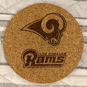 Los Angeles Rams Logo Laser Engraved Cork Coaster